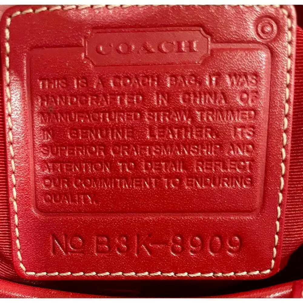 Vintage Coach 8909 Woven Straw Tote